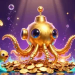 Karatetoto showcases thrilling slot games with vibrant gold coins and engaging characters in a dynamic scene.