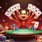 GA65 players enjoying an intense poker session with vibrant characters and rich casino elements.