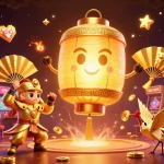 Menangkan peluang dengan link slot gacor di ilustrasi kasino yang megah dan berwarna-warni.