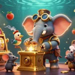 Jouer sur un casino en ligne argent réel avec des machines à sous et un éléphant ingénieur steampunk.
