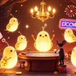 Experience vibrant fun at EE88 casino with glowworms, a bat dealer, and golden treasures!
