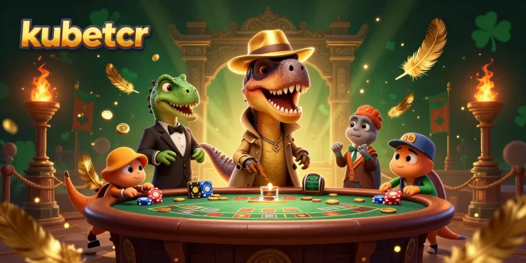 Engage in thrilling gameplay at kubetcr with a velociraptor card counter, stegosaurus pit boss, and compy pickpocket at a blackjack table.