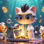 Experience ulasan aktivitas harian with a vibrant scene of a mad scientist cat creating gold coins amid dynamic slot elements.