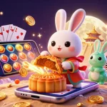 Illustration des meilleurs sites de paris sportifs avec un lapin lunaire en train de préparer des pièces de poker.